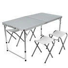Раскладной стол чемодан с 4 стульями для пикника, рыбалки Folding Table 120 х 60 х 70 см (MH-5309S) Белый