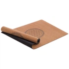 Килимок для йоги корковий каучуковий Yoga mat Record FI-7156-8 183x61мx0.4cм з принтом Мандала коричневий