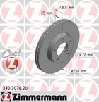 Диск гальмівний ZIMMERMANN 370.3076.20 Zimmermann (370307620)