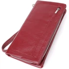 Шкіряний жіночий гаманець-клатч із відділенням під телефон ST Leather Wallet 23102 Бордовий