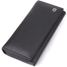 Женский вертикальный кошелек из натуральной кожи ST Leather Wallet 23084 Черный