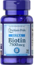 Биотин для укрепления волос ногтей Puritan's Pride Biotin 7500 мкг 50 таблеток в упаковке (ARE-574340)