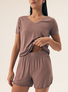 Piżama damska z szortami i krótkim rękawem letnia Henderson Noves 42679-82X XL Brązowa (5903972378601)