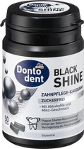 Жувальна гумка Dontodent Black Shine з активованим вугіллям і ксилітом, м'ятний смак, 50 шт