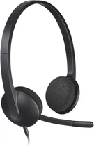 Навушники Logitech H340 з мікрофоном – легка USB-гарнітура для роботи та спілкування