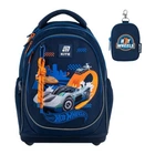 Рюкзак школьный полукаркасный ортопедический для первоклассника Kite Education Hot Wheels, для мальчиков, синий (HW25-724S)