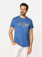 T-shirt męski bawełniany Lee Cooper Brand5-1160 M Niebieski (5905991735786)