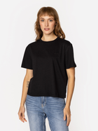 T-shirt damski basic bawełniany Lee Cooper Cropped-8515 S Czarny (5905991728801)
