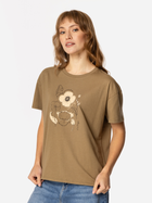 Футболка бавовняна жіноча Lee Cooper Flowers7-1145 S Хакі (5905991729044)