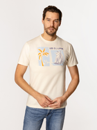 T-shirt męski z nadrukiem bawełniany Lee Cooper Sea-1160 M Jasnożółty (5905991726494)