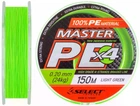 Шнур Select Master PE X4 150m (салатовий) чотирьохжильний 0.20 мм 24кг