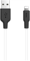 Кабель Hoco X21 USB to iP 2A silicone TPE connectors 1 м Black+White (6957531071365)