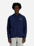 Толстовка на блискавці чоловіча New Balance Stacked Logo MJ41501 L Темно-синя (197375352541)