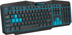 Klawiatura przewodowa Esperanza Gaming Illuminated Keyboard Tirions USB Black-Blue (EGK201BUA)