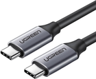 Кабель Ugreen US161 USB Type-C Male to USB Type-C 60W (3А) Male Cable Nickel Plating Aluminum Shell 3A 1.5 м Gray (50751)