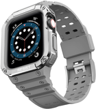 Pasek z etui Hurtel Protect Strap Band do Apple Watch 38/40/41 mm Gray/Silver (9145576231616)