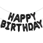 Фольгированная надпись "HAPPY BIRTHDAY чёрная", 40 см