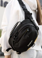 Женская тканевая сумка через плечо SAMBAG Черная с желтым (10990301517)