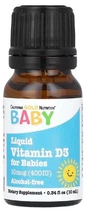 Вітамін D3 у краплях для малюків(Vitamin D3 for Babies),10 мкг (400 МО), 10 мл California Gold Nutrition