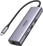 Hub USB Ugreen CM512 7-in-1 USB-C to 2xUSB 3.2/HDMI/SD/TF/RJ-45/PD 100W Grey (6941876226870)