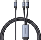 Kabel Joyroom Speedy Series S-A21 2in1 USB Type-C - 2 x USB Type-C 100W 1.5 m Black (AT6941237100764)