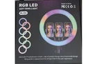 Кольцевая LED лампа RGB MJ36 (36см) (3 крепление) (управление на проводе)
