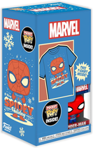 Подарунковий набір Funko Pocket Pop! & Tee Kids Marvel Holiday Spiderman Фігурка 4 см + Футболка Розмір L (889698729475)