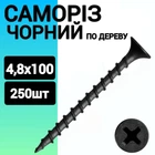 Саморіз-шуруп 4,8х100 по дереву чорний (250 шт)