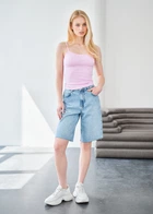 Женские Джинсовые Шорты Стаф Синие Однотонные Базовые Staff 17 Light Blue2 36 (342294)