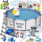 Basen stelażowy Bestway Steel Pro Max 366 x 122 cm 18 w 1 z maszynką do baniek 56420 (5903890614836)