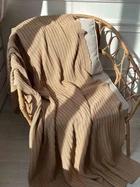 Плед вязаный ПРОВАНС Cotton бежевый, 120х200см 039527