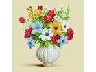 Алмазная мозаика Цветы в вазе, Brushme (25х25 см), BH027