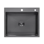 Кухонна мийка Kroner KRP Schwarze - 6050HM PVD (3.0/1.0 мм)