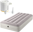 Надувний матрац Intex 191 x 99 x 30 см з електричним насосом 64177 (6941057425955)