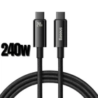 USB кабель на 240W Type-C на Type-C BASEUS Tungsten Gold Fast Charging (2m, 240W). Black