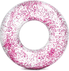 Надувной круг для плавания от 9 лет Intex 107см прозрачный (IND-56274-pink)