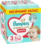 Подгузники-трусики Pampers Premium Care Pants размер 3 (6-11 кг), 144 шт, комплект на месяц
