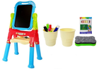 Дошка магнітна крейдова LEAN Toys Синьо-Червона, регуляція висоти, аксесуари (5903802457117)