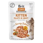 Влажный корм для котят Brit Care Fillets in Gravy Savory Salmon Kitten в соусе с лососем 85 г