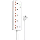 Мережевий подовжувач Hoco AC14A Rico 5-Position Socket (PD30W/1C3A) White