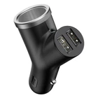 Автомобільний заряд Baseus Y-Type 3.4A 2USB + прикурювач CCALL-YX01 (Чорний)
