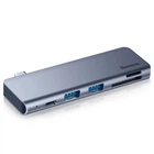 Багатопортовий хаб Baseus Harmonica 5-in-1 HUB Adapter CAHUB-K0G (Сірий, Тип-C to USB 3.0 x 2/SD/TF/Type-C)