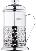 Френч-прес Ardesto Gemini Fasano, 1000мл, боросилікатне скло, нержавіюча сталь, прозорий