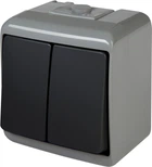 2-клавішний вимикач IP54 ETI VHE-2-SRG Сіро-графітовий 4668097 (зовнішній)