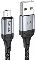 Кабель Hoco X102 USB to Micro 2.4A, nylon, aluminum connectors 1.2 м Black (6942007608763)