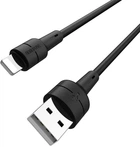 Кабель Borofone BX30 USB to iP 2.4A, silicone, TPE connectors 1 м Black (6931474706867)