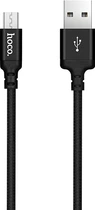 Кабель Hoco X14 USB to Micro 2A, nylon, aluminum connectors 2 м Black (6957531062905)