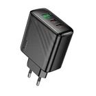 Сетевое зарядное устройство адаптер Hoco CS26A Article |1USB/2Type-C, 45W/3A, поддержка быстрой зарядки PD/QC, многоуровневая защита, универсальная совместимость, высокая мощность| Черный