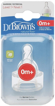 Соска для пляшечки Dr. Brown's Standard Level 1 0-3 місяці 2 шт (072239304877)