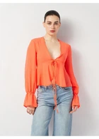 Блуза boohoo 38 Коралловый GZZ53546
